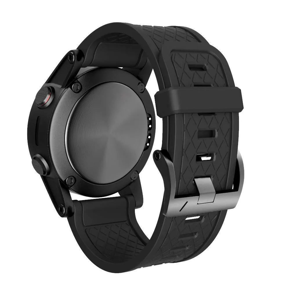 Jiaming 26mm silicone sports watch strap with stainless steel buckle in multiple colour options.