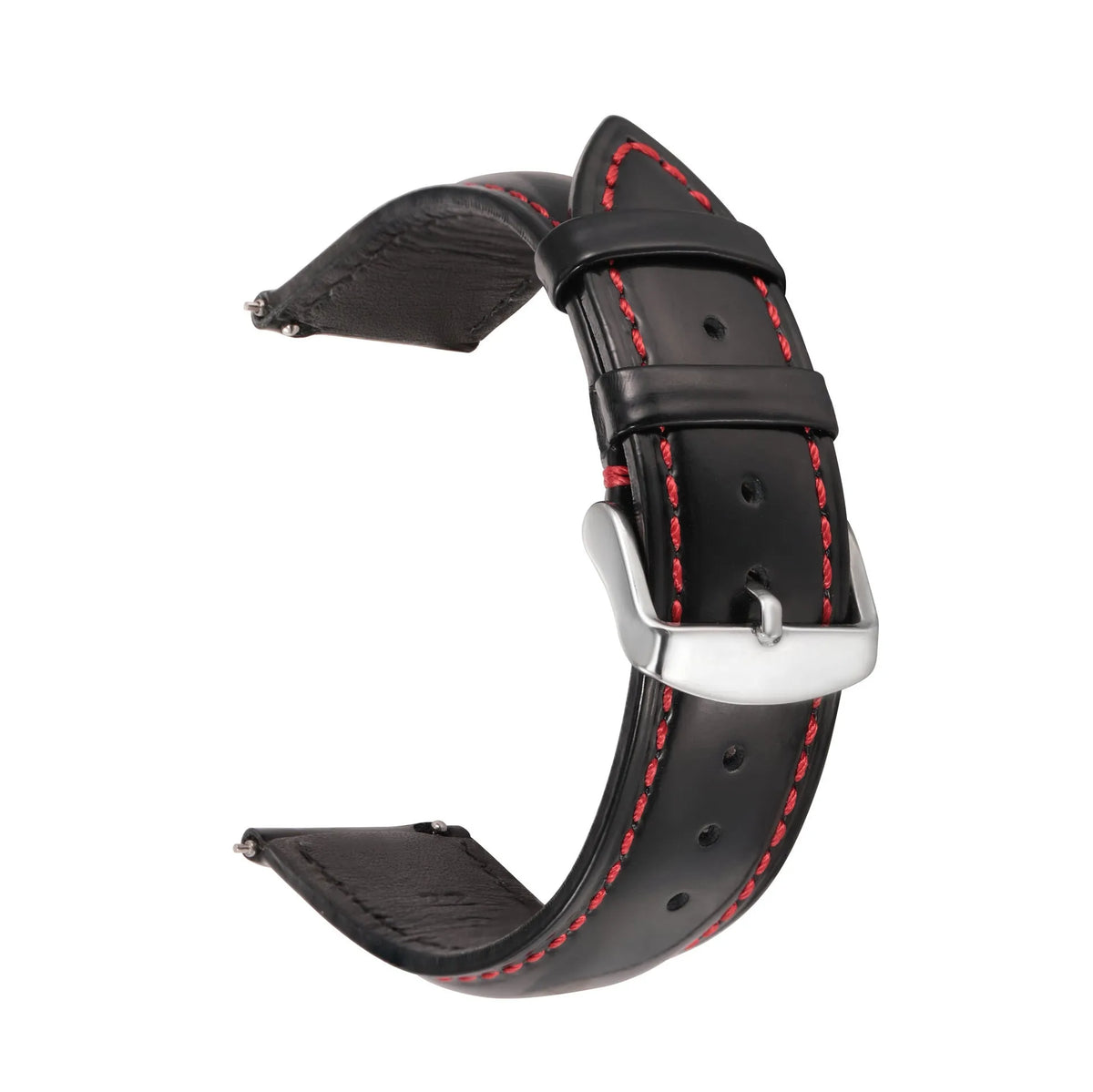 Quick release cowhide leather watch strap with stainless steel buckle in multiple colour options.