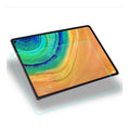 Huawei MatePad tablet with tempered glass screen protector showing clear transparent fit