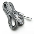 Silver grey CAT6 Ethernet network cable with RJ45 connectors, 2 metres long.