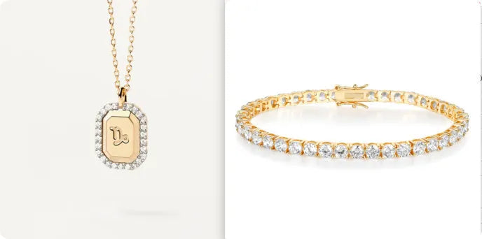 S925 sterling silver constellation pendant necklace with white zircon and matching bracelet in sweet style