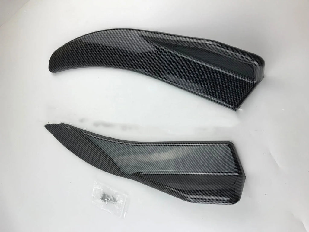 Front and rear car bumper deflector for GM vehicles in ABS plastic with carbon fibre or black finish