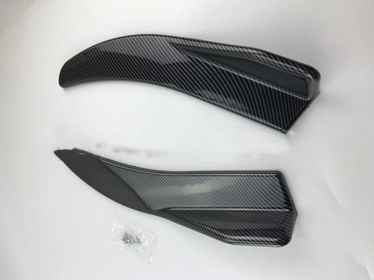 Front and rear car bumper deflector for GM vehicles in ABS plastic with carbon fibre or black finish