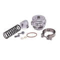 Aluminium alloy automotive blowoff valve in 50mm universal size, shown in one of six colour options.