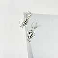 Fishbone pendant necklace with O-shaped chain and matching earrings in retro alloy jewellery set