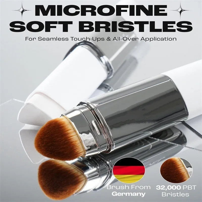 Blanc Cover Cream Stick V removable handle foundation brush with light-coloured handle.