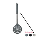 12 piece silicone kitchenware set with rotating storage bucket including ladle spatula and food clip in black