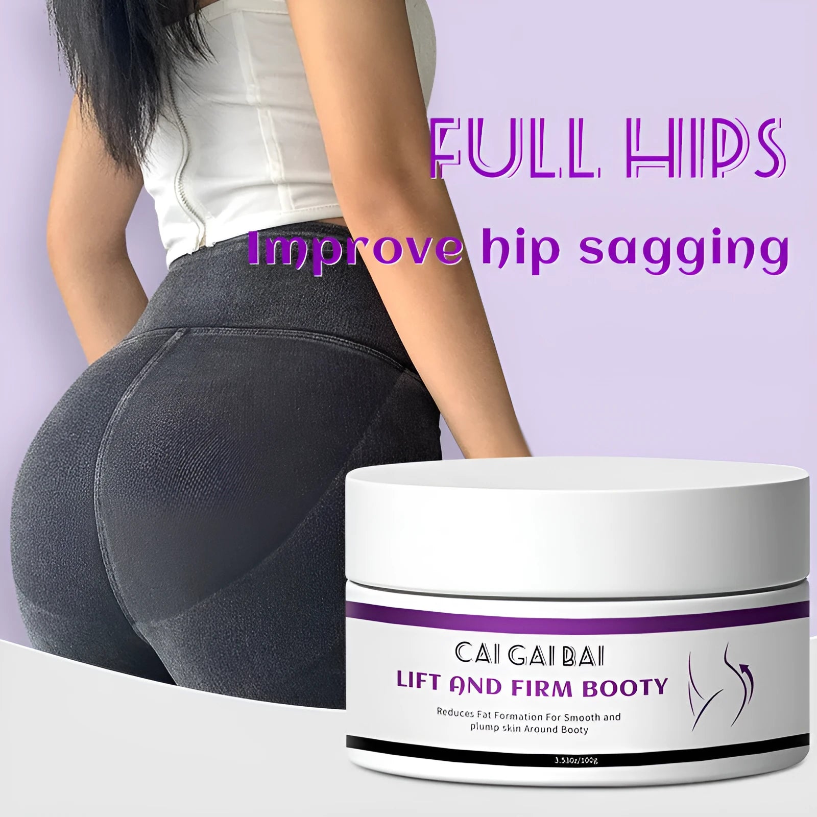 NDC 100g hip lifting and firming cream in packaging for home fitness use.