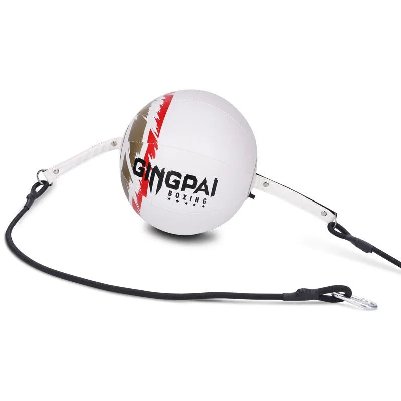 PU leather hanging speed ball for boxing reaction training in black, black and green, or white colours