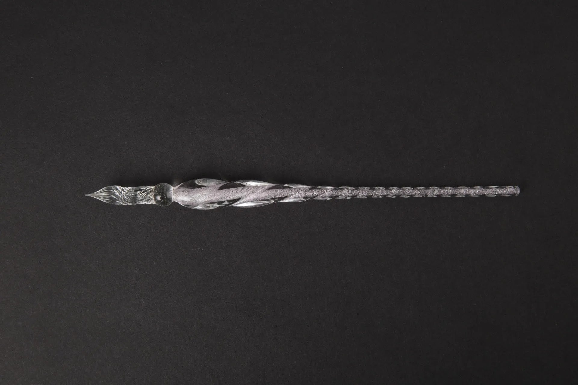 Glass crystal pen with coloured glaze finish and transparent signature section