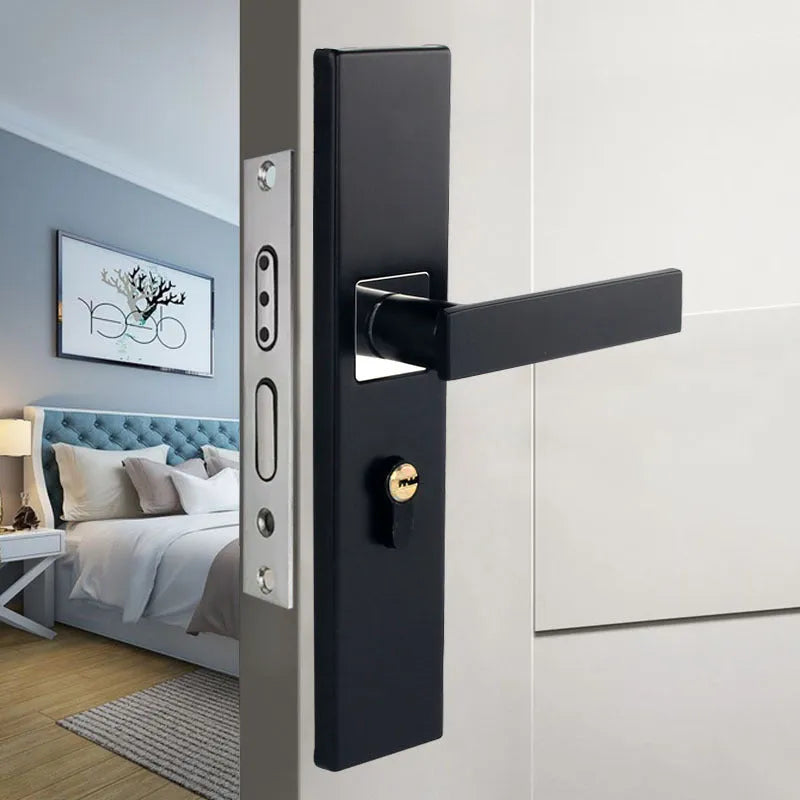 Aluminium alloy split magnetic door lock handle for timber doors with multiple style options