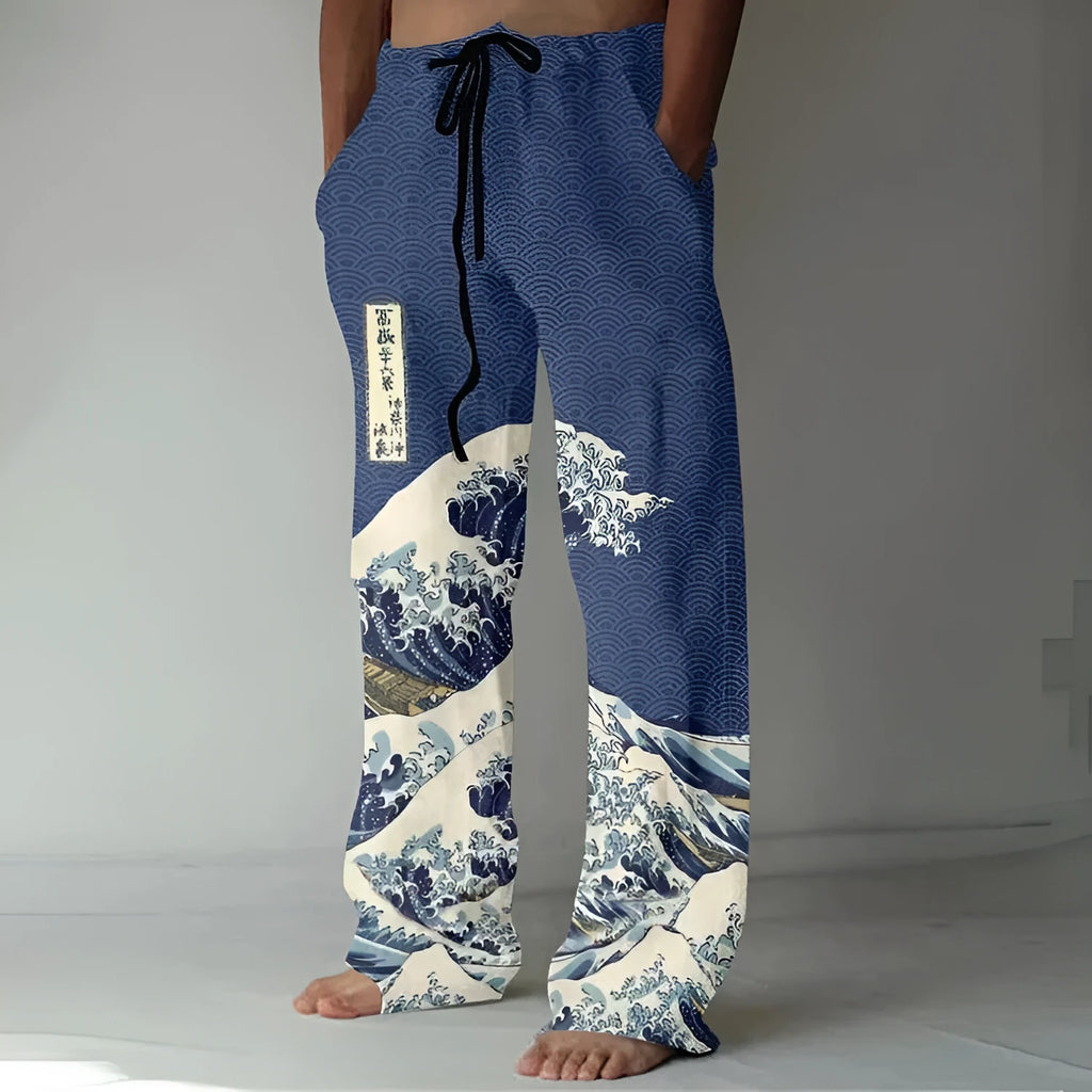 Casual straight-leg loose drawstring trousers in sizes S to 4XL, colour options KU 140 to KU 147 Style