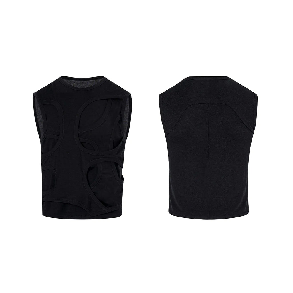 Men's lyocell vest in black or grey colour with round neckline and tank top styling