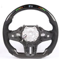 Black carbon fibre BMW X3 X5 steering wheel with LED display and multifunctional controls