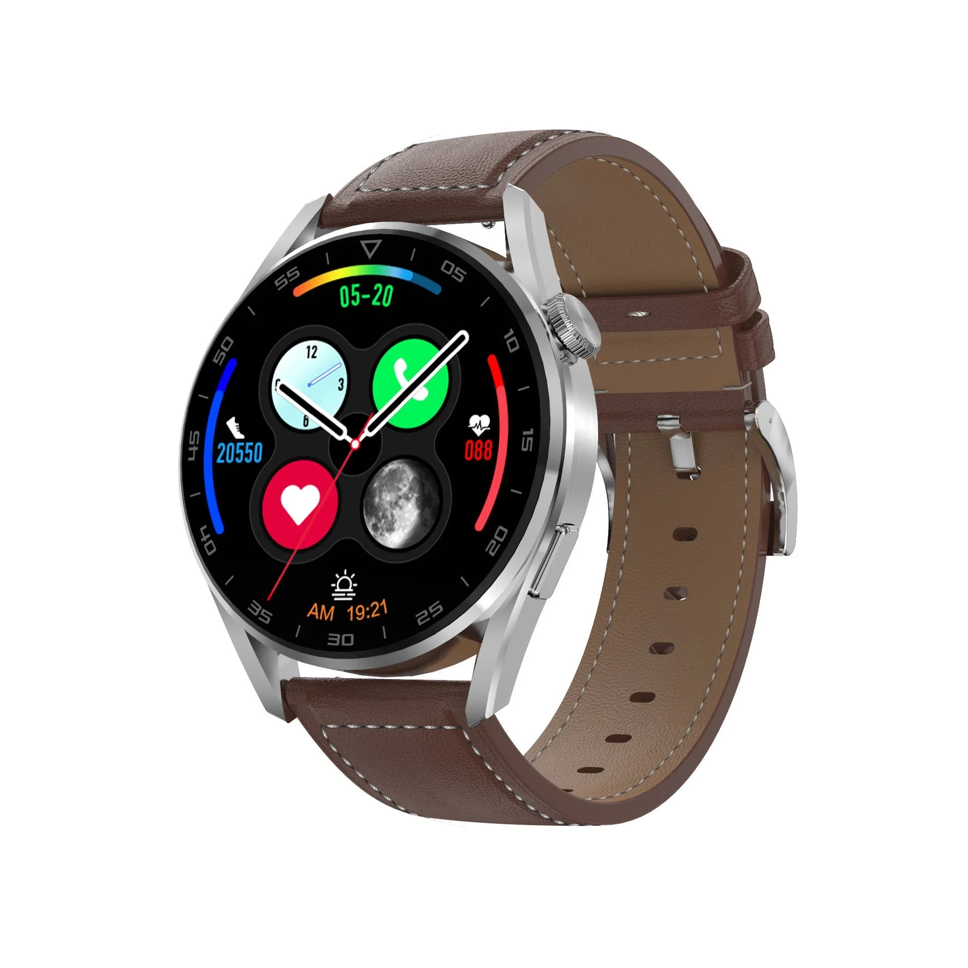 Bluetooth smart watch with call function and QR code scanning on wrist, showing 1.3-inch IPS touch screen