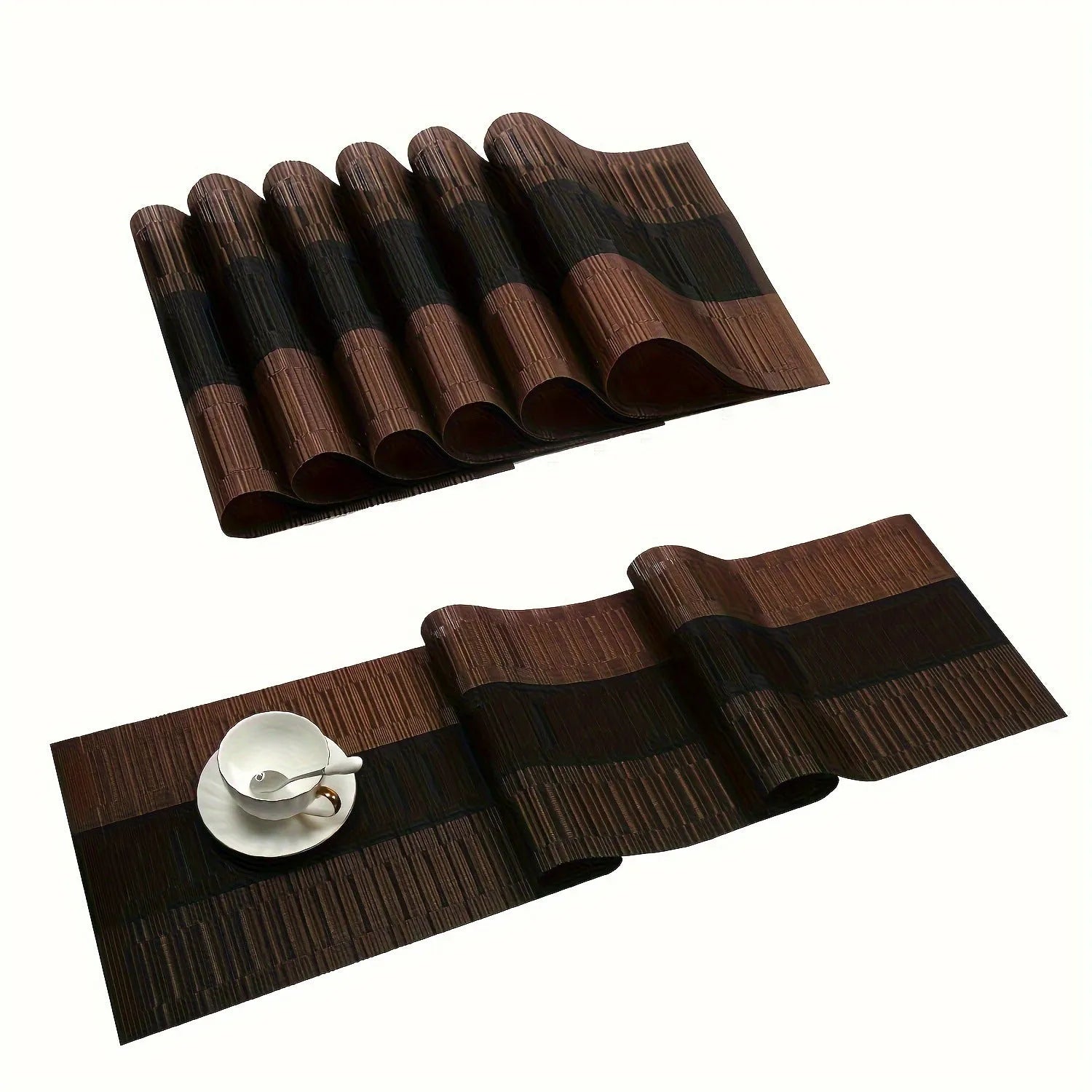 PVC non-slip placemat in a modern simple style on a kitchen counter.