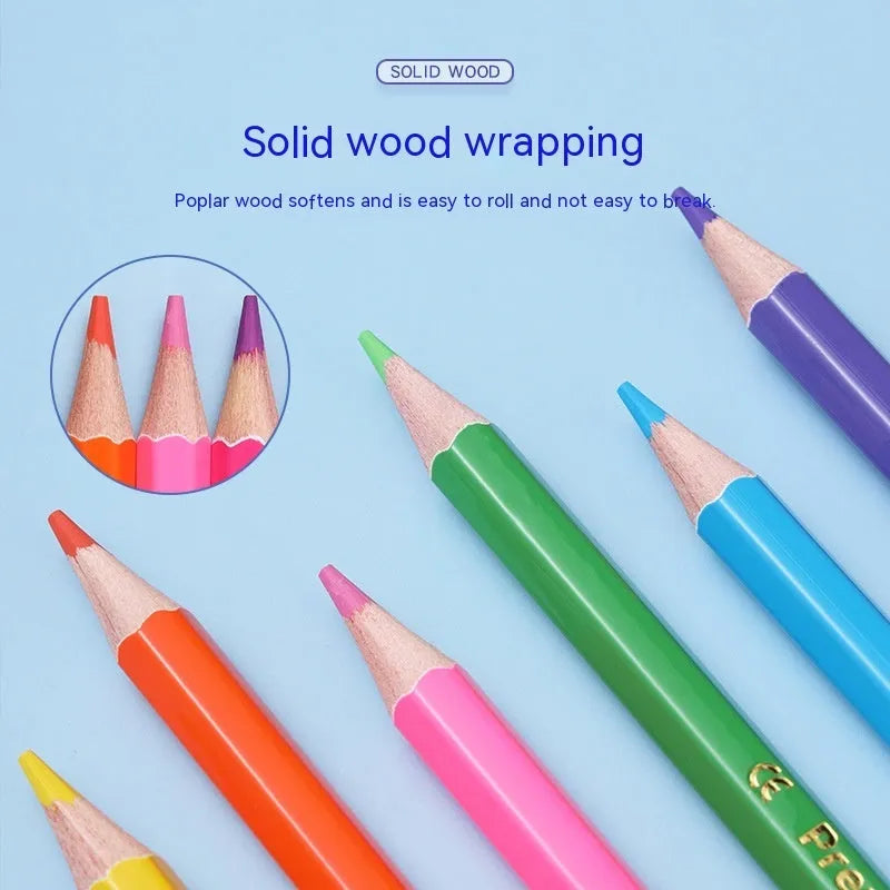 Set of wooden colour pencils with double-head brush leads in 6-piece or 12-piece set options.