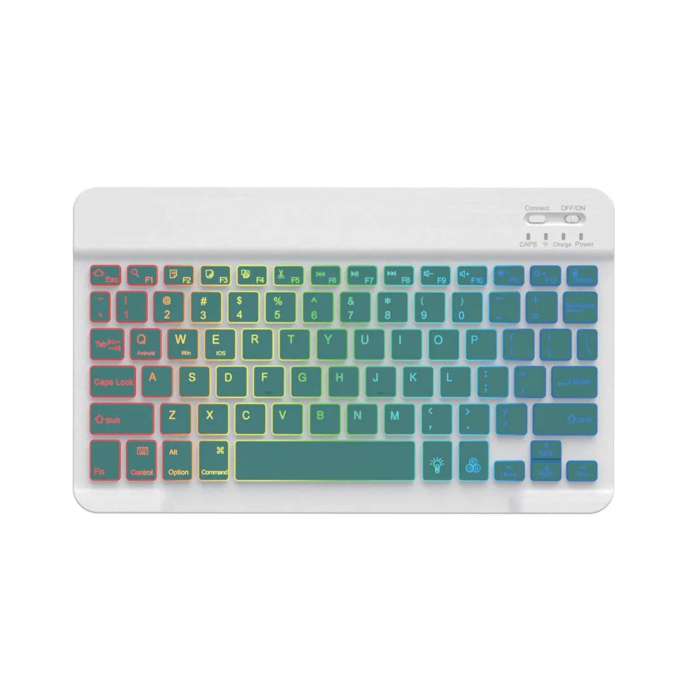 10-inch backlit Bluetooth wireless keyboard for tablets and mobile phones in various colour options