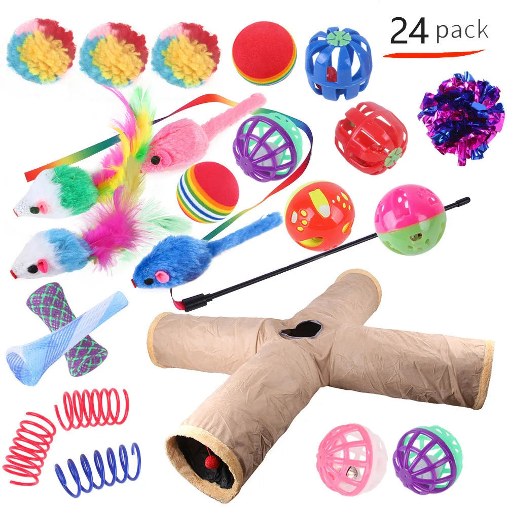 Plastic cat channel tunnel toy in various colours for indoor pet play