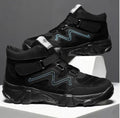 Men's casual shoes in black, blue, brown, dark grey, and black-white colour options showing size range 39-49