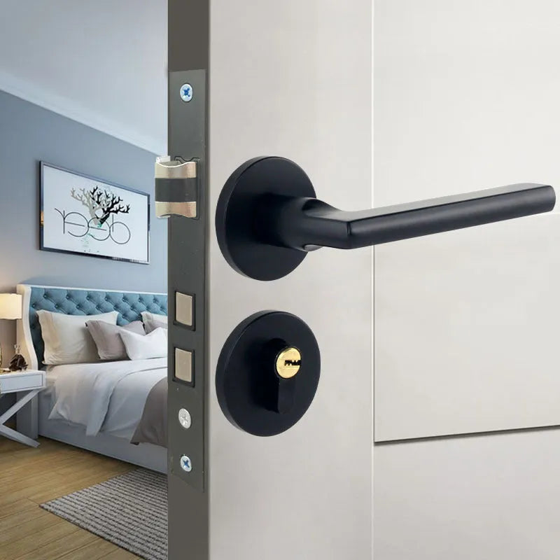 Aluminium alloy split magnetic door lock handle for timber doors with multiple style options