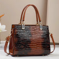 Women's horizontal square shoulder bag in soft PU leather with internal zip compartments