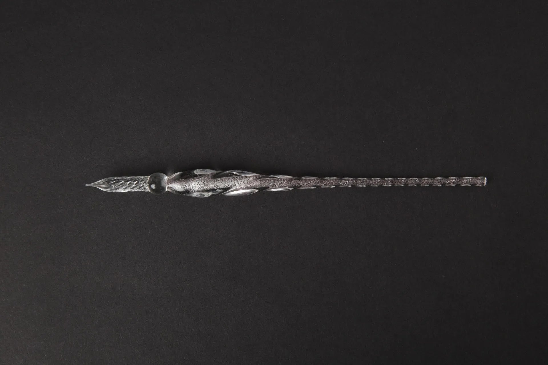 Glass crystal pen with coloured glaze finish and transparent signature section