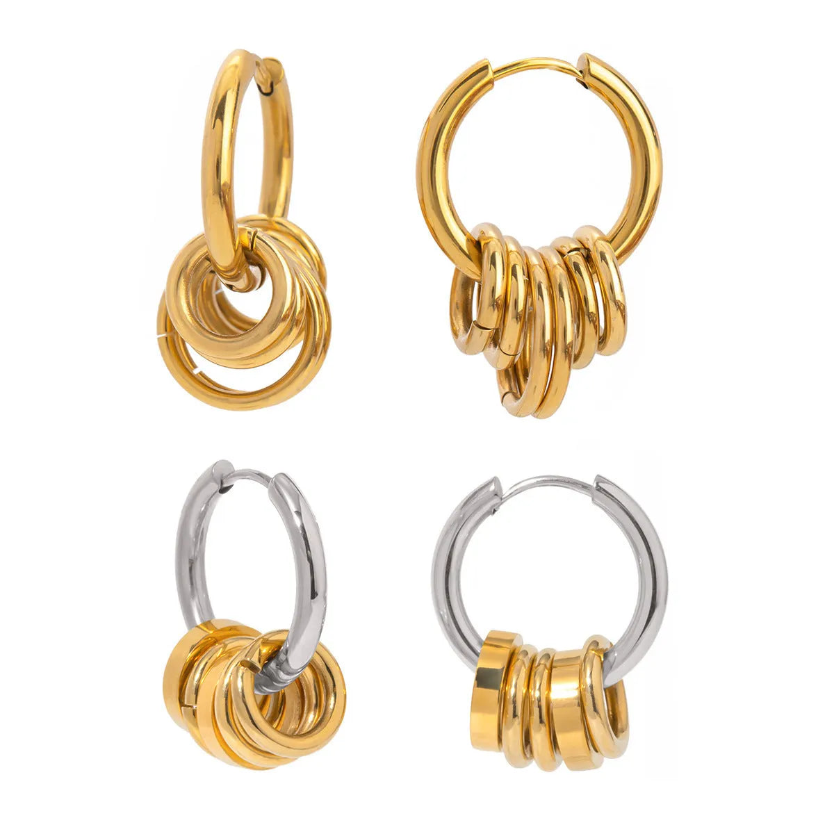 Stainless steel ins style earrings with electroplated colour finish in two colour options