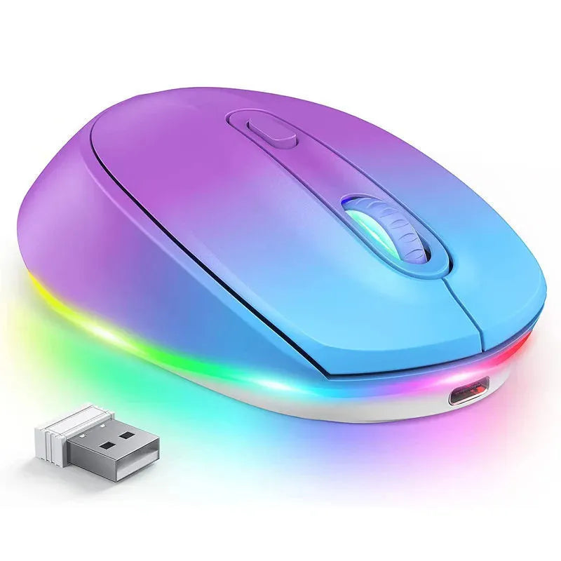 24g ultra-light rechargeable wireless computer mouse shown in one of seven available colours.