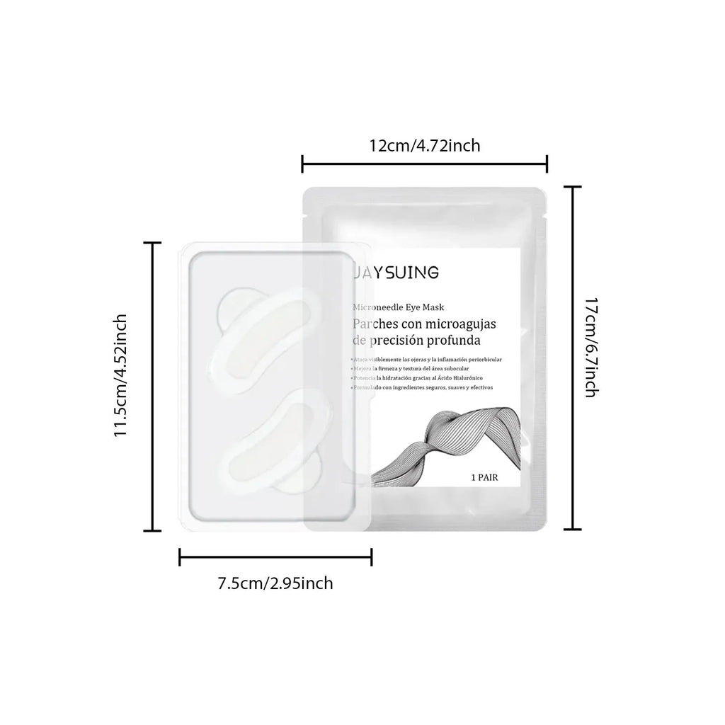 Single pair of micro needle eye mask patches for under-eye treatment with hyaluronic acid