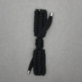 Paracord braided smart watch strap in black, compatible with Apple Watch and Samsung/Huawei models