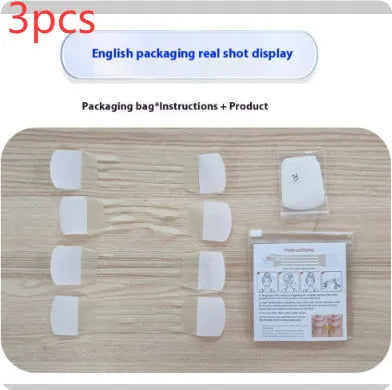 V27 skin tone neck firming tape strips and adhesive patches on packaging.