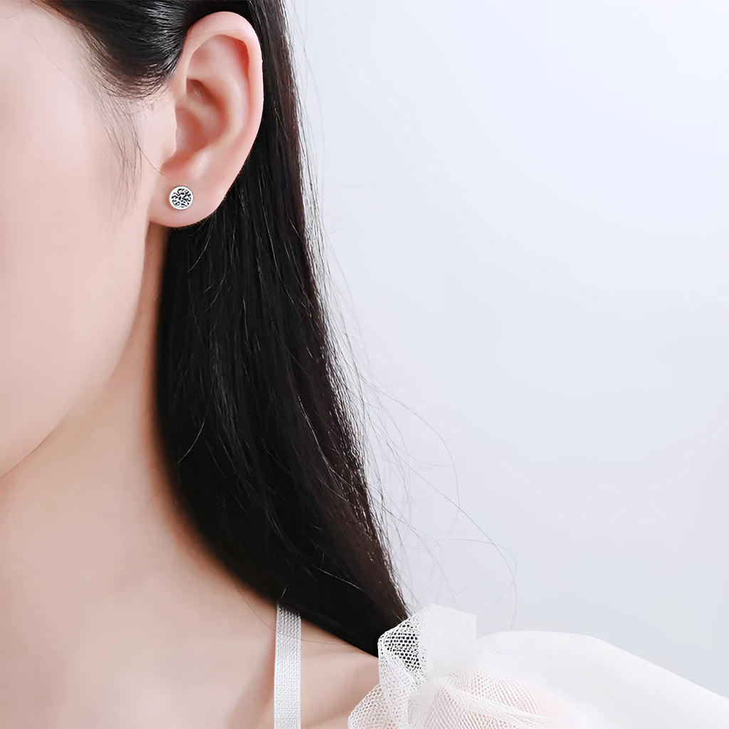 925 sterling silver Pt950 gold-plated geometric earrings with moissanite or zircon stones and golden toad design