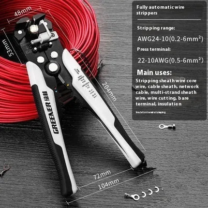 Fully automatic wire stripping pliers tool with high carbon steel blade