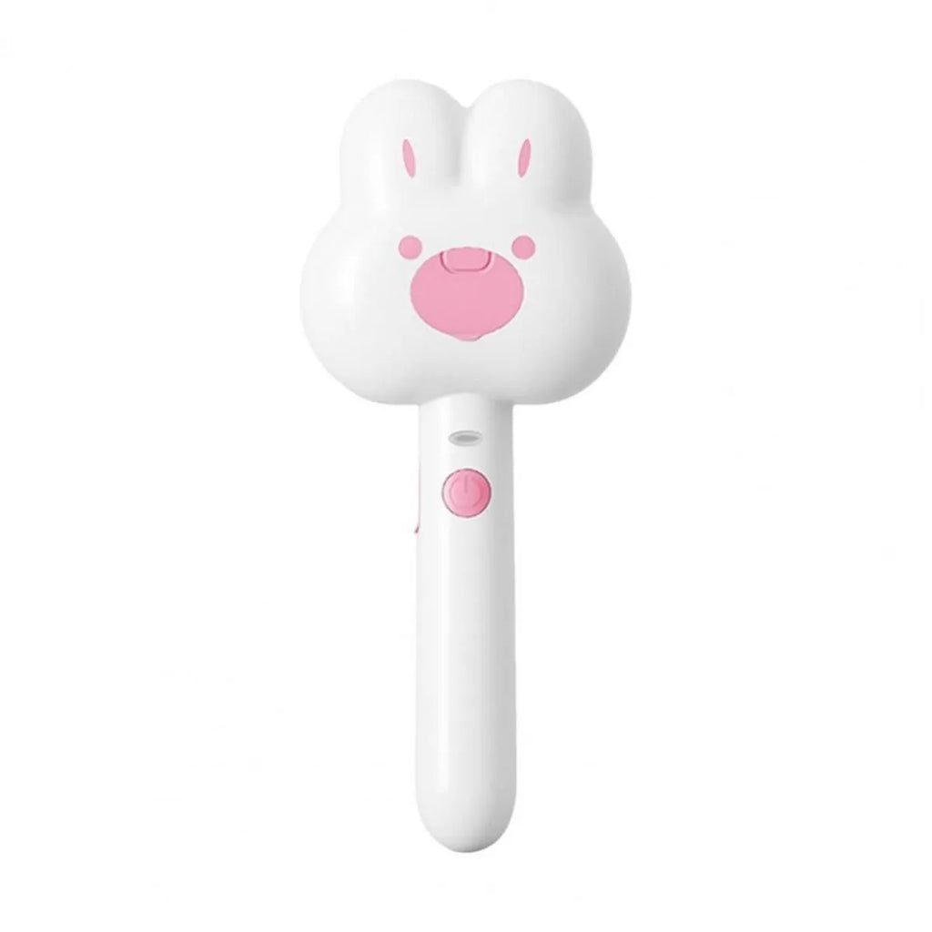 Rechargeable cat steam brush grooming tool with cartoon design in green, pink, or white colours