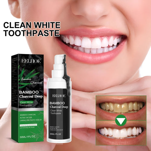 Bamboo charcoal bright white toothpaste in 30ml tube for stain removal