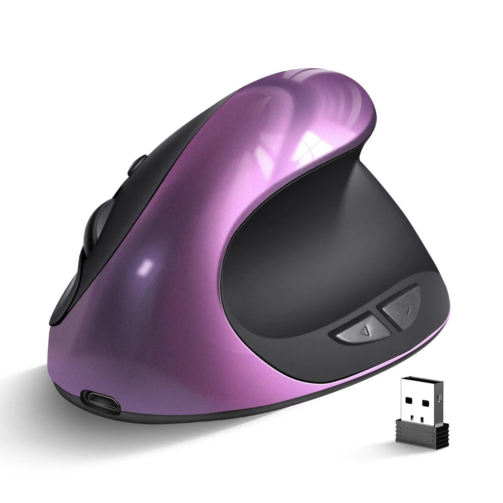 Vertical ergonomic computer mouse with wireless charging in multiple colour options measuring 103x60x73mm