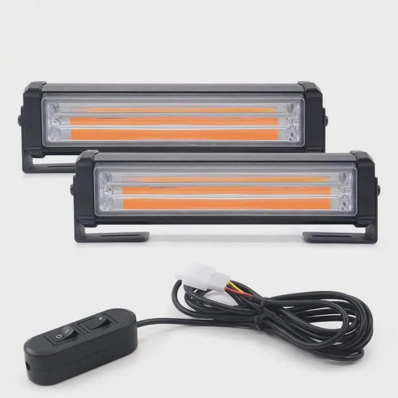 Yellow 208 model drag strobe warning light with aluminium alloy housing measuring 160mm