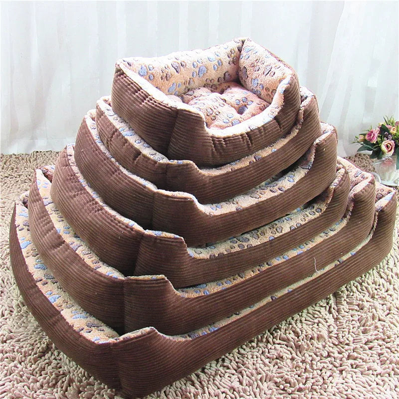 Soft plush dog bed with raised edges in beige colour for small dogs, showing sofa-style design
