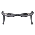 Matt black carbon fibre road bicycle drop handlebar showing four size options