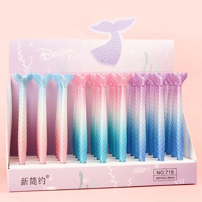 Cartoon mermaid design 0.38mm fine point ballpoint pen with plastic casing