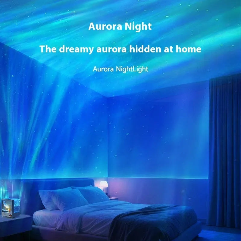 Aurora Treasure Box projection lamp with Star Sea Whale light pattern and Bluetooth speaker functionality