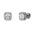 8mm stainless steel geometric stud earring with electroplated finish in black, gold, rose gold, or steel colour