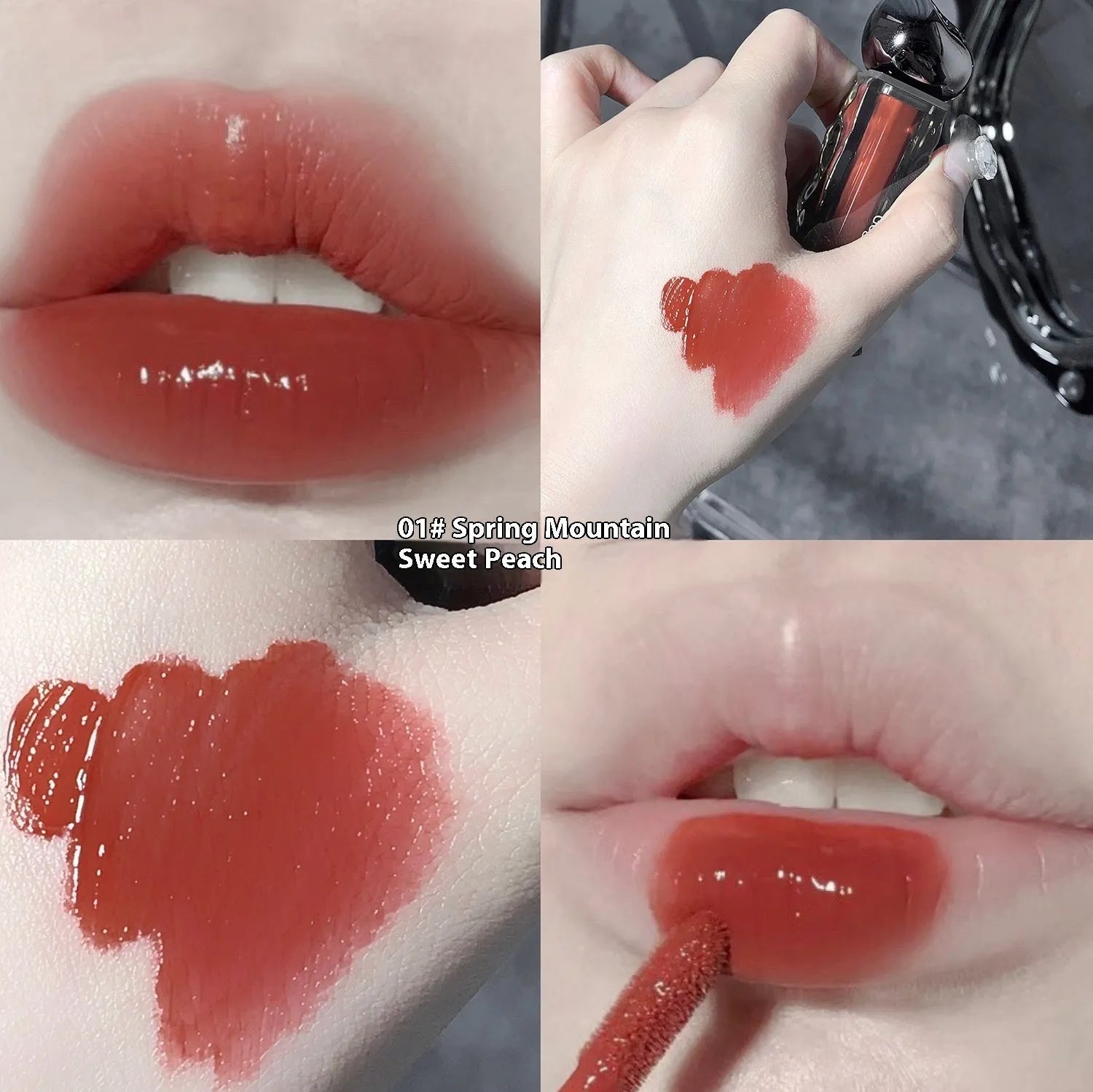 Glacier Lava Lip Lacquer tube with mirror, shown in one of seven colour options.