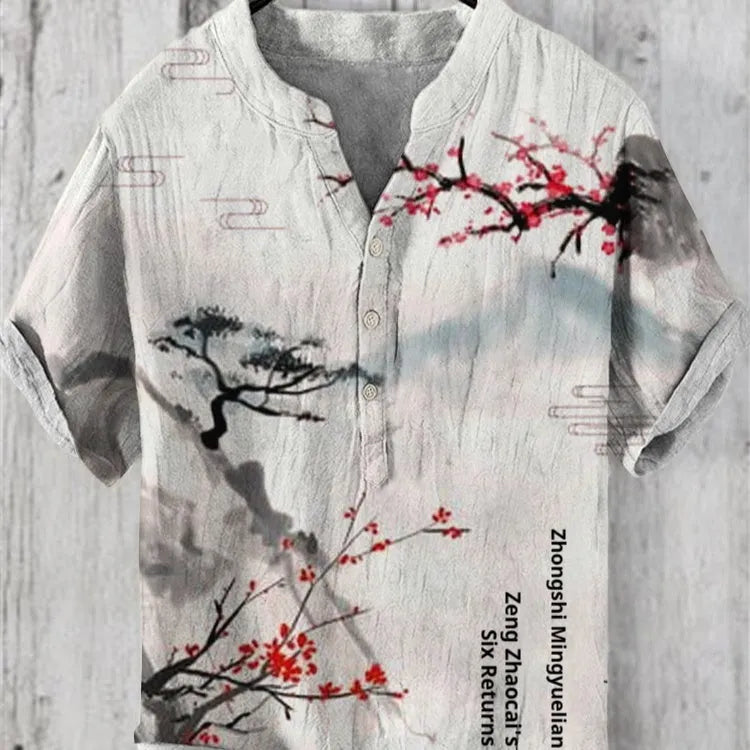 Men's grey short sleeve t-shirt featuring a vibrant 3D digital tiger graphic print on the front.