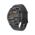 MG02 smart watch in black colour with touch screen displaying health metrics and Bluetooth calling interface