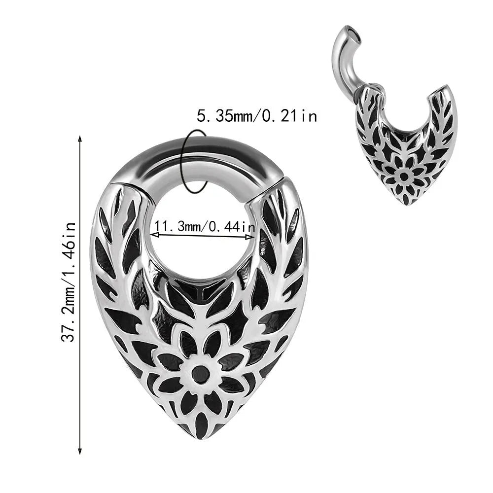 Stainless steel drop-shaped auricle ear extender earring with round hanging egg design