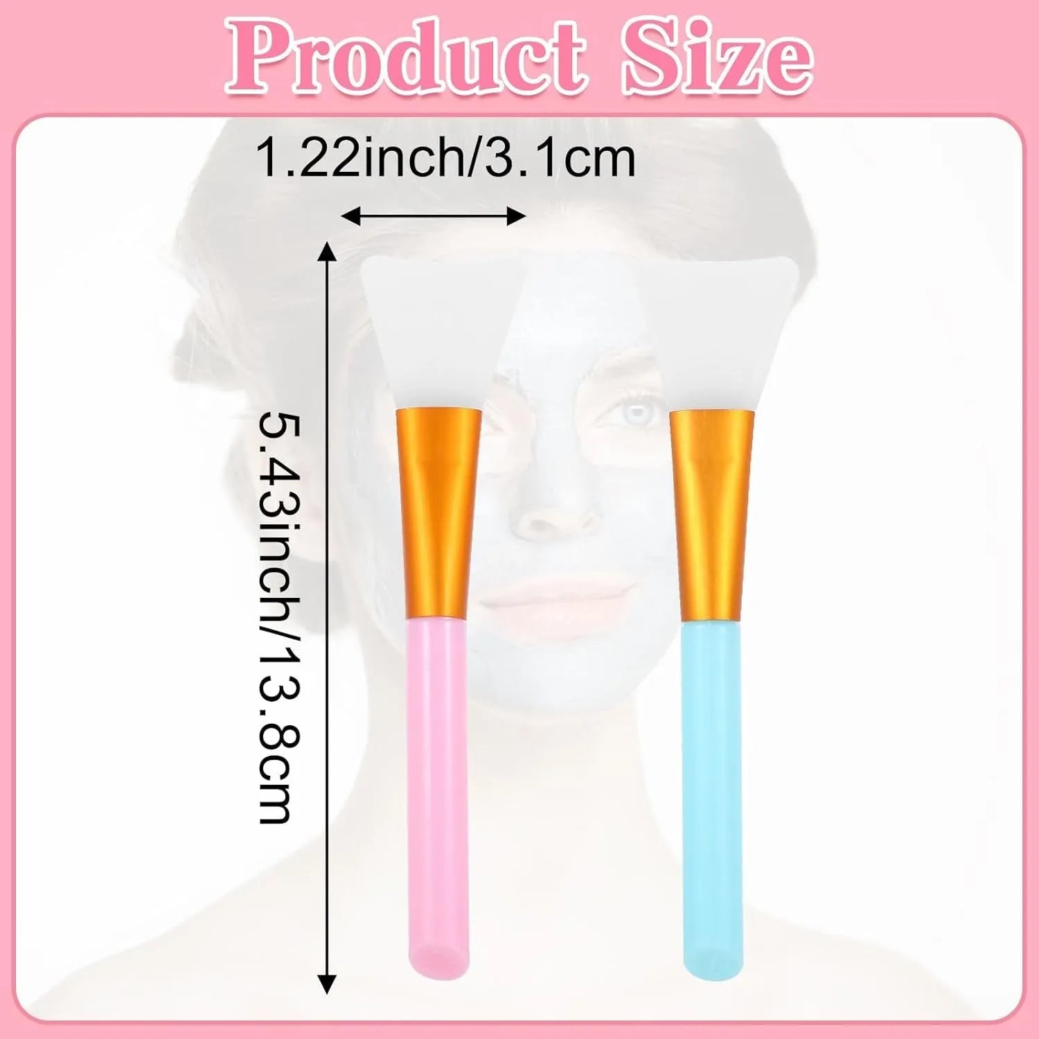 Reusable silicone face and body mask applicator spatula in various colours for applying clay and mud masks.