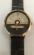 Men's gold and silver quartz wristwatch with 40mm round dial showing 24-hour indication and stainless steel strap