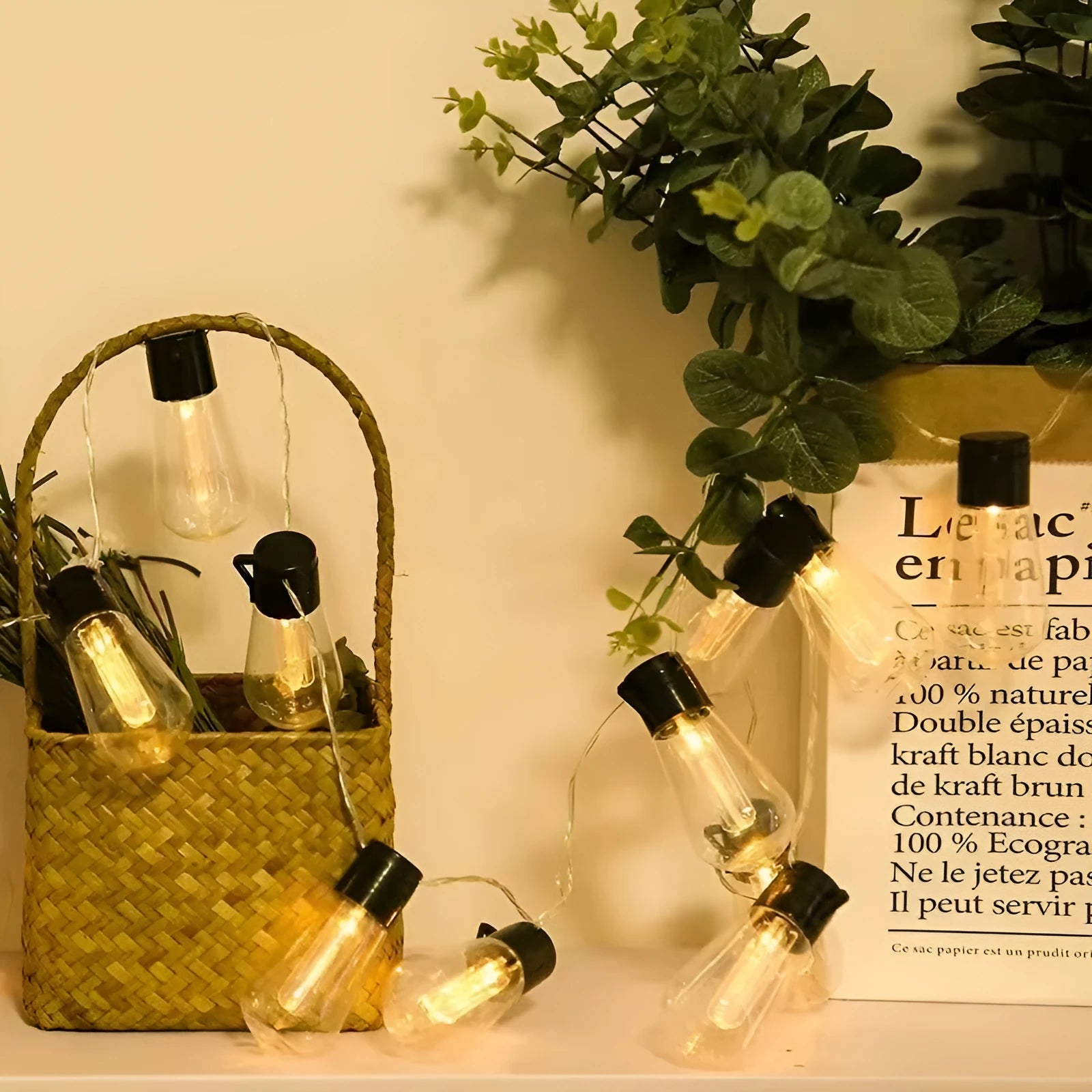 Outdoor retro bottle bulb string lights in garden decoration with waterproof IP55 rating